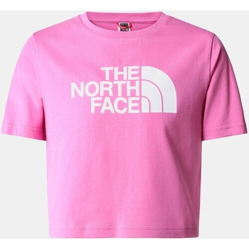 The North Face Cropped Easy T-shirt Meisjes Middenroze Tweedehands