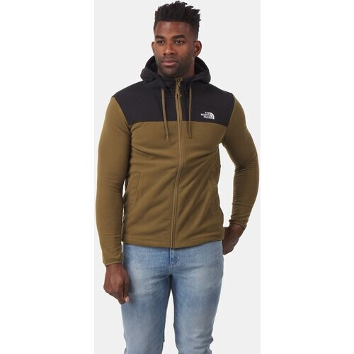 The North Face Homesafe Full Zip Fleece Hoodie Trui Donkerkaki/Zwart Tweedehands