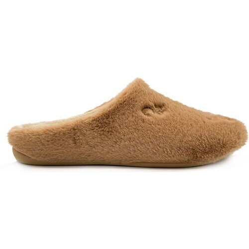 thies dames vegan Pantoffels Fluffy Camel Tweedehands