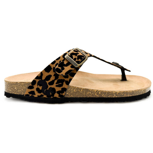 thies dames vegan Sandalen Leo Thong Donkerbruin Zwart Tweedehands