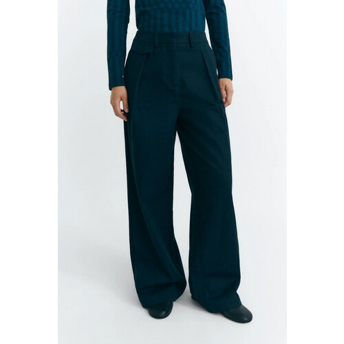 Thinking MU dames vegan Broek Met Wijde Pijpen Pat Navy Tweedehands