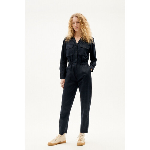 Thinking MU dames vegan Hannah Blauwe Jumpsuit Tweedehands
