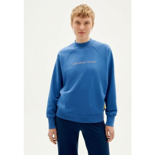 Thinking MU dames vegan Sweatshirt Here Comes The Sun Blauw Tweedehands