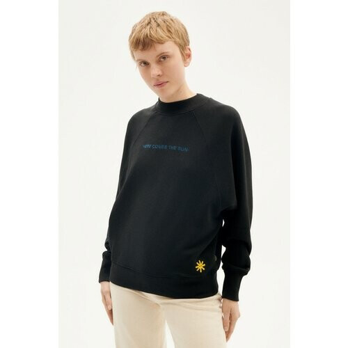 Thinking MU dames vegan Sweatshirt Here Comes The Sun Zwart Tweedehands