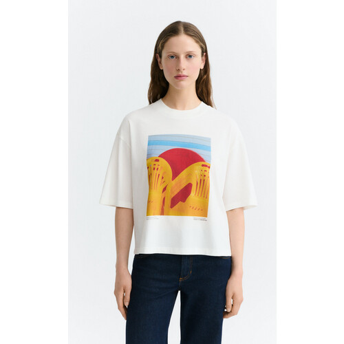Thinking MU dames vegan T Shirt Yosigo Lena Oversized Wit Tweedehands