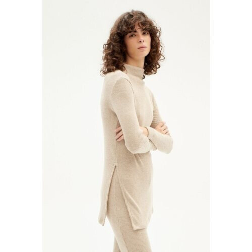 Thinking MU dames vegan Top Ivy Gebreid Camel Tweedehands