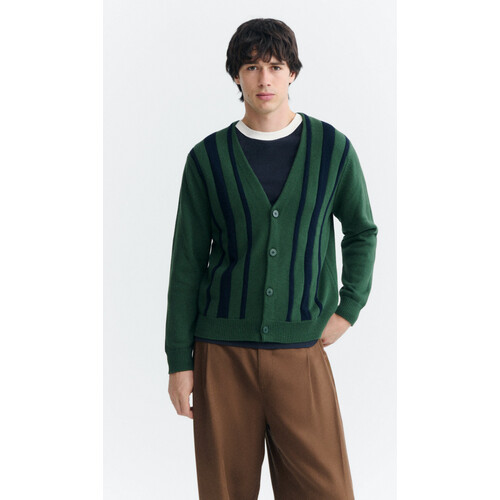 Thinking MU mannen vegan Gestreept Vest Creed Groen Tweedehands