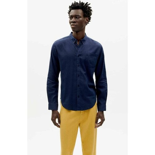 Thinking MU mannen vegan Overhemd Ant Navy Tweedehands