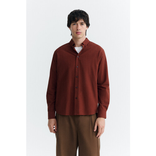 Thinking MU mannen vegan Overhemd Ant Plaid Oranje Tweedehands