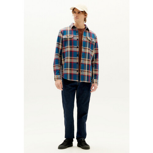 Thinking MU mannen vegan Overshirt Lucas Ruit Blauw Tweedehands
