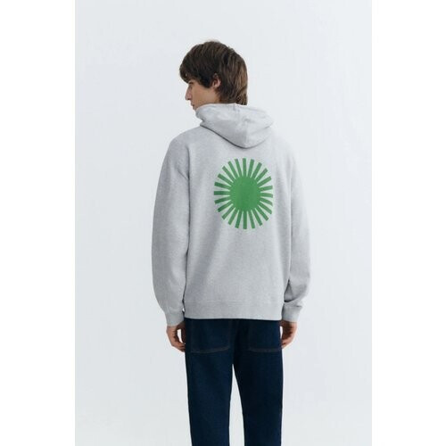 Thinking MU mannen vegan Sweater Garfu Sun Print Grijs Tweedehands