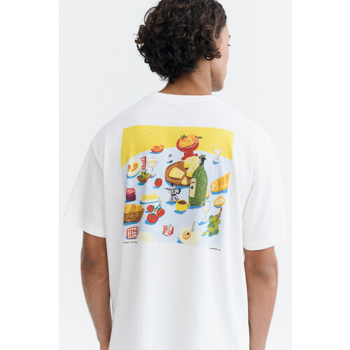 Thinking MU mannen vegan T-Shirt Aaron Costumbres Wit Tweedehands