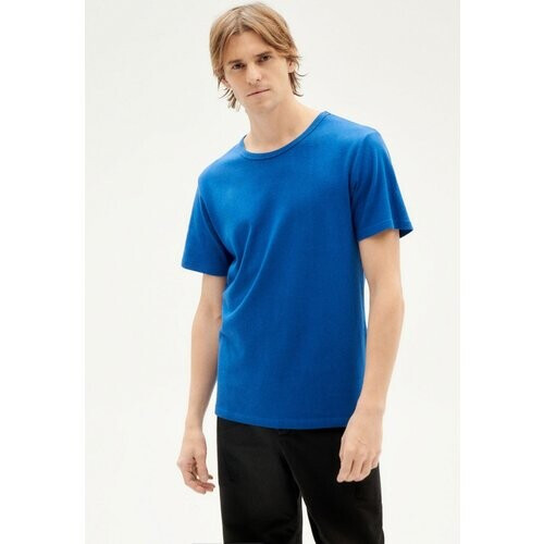 Thinking MU mannen vegan T-Shirt Hennep Dik Blauw Tweedehands