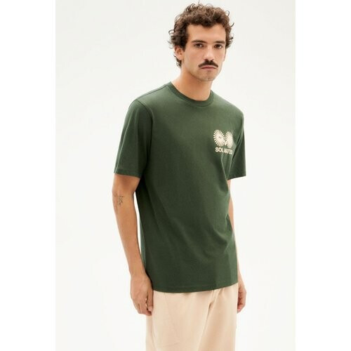 Thinking MU mannen vegan T-Shirt Solmates Zach Groen Wit Tweedehands