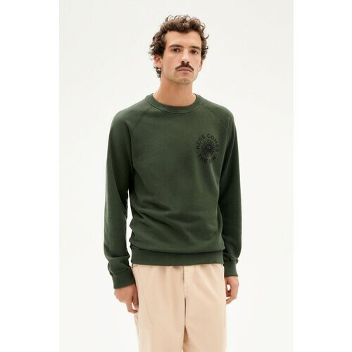 Thinking MU mannen vegan Vrolijk Zongroen Sweatshirt Tweedehands