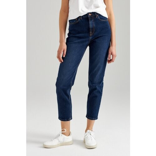 ThokkThokk dames vegan Mom Cropped Jeans Indigoblauw Tweedehands