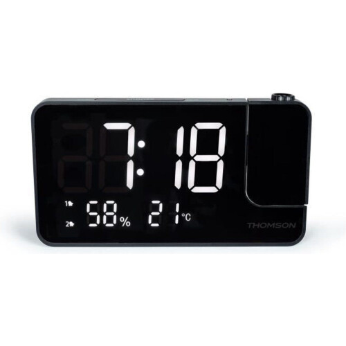 THOMSON CP100T - Projectorklokradio - FM-radio - Temperatuur en vochtigheid - Zwart