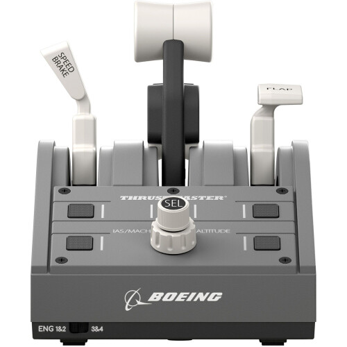 Thrustmaster TCA Quadrant Boeing Edition - Throttle Quadrant - 17 actiedrukknoppen - Grijs Wit Zwart Tweedehands