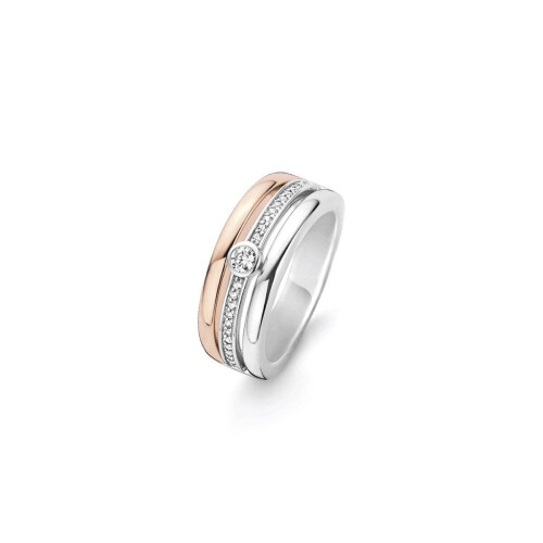 TI SENTO Ring 12094ZR - Zilveren dames ring - Asymmetrisch design - Maat 56