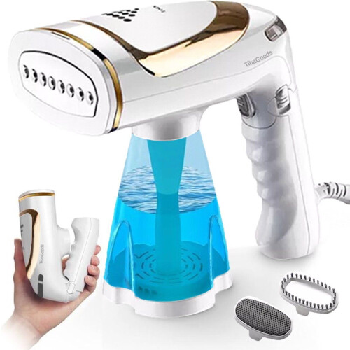 TibaGoods Luxe Kledingstomer - Handstomer - 1500W - 250ml - Inclusief 2 opzetborstels Tweedehands