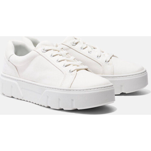 TIMBERLAND LAUREL COURT LOW - SNEAKER - LACE UP - WIT CANVAS - maat 37 Tweedehands