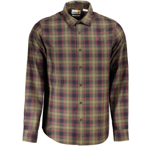 Timberland TB0A2L0K - Langsleeve Overhemd - Regular Fit - Olijf/Burgundy Tweedehands