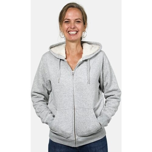 TORLAND dames vegan Hoodie Winter Hygger Sherpa Heather Grey Tweedehands