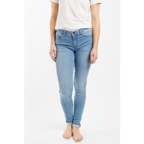 TORLAND dames vegan Skinny Jeans Rosa Licht Indigo Blauw