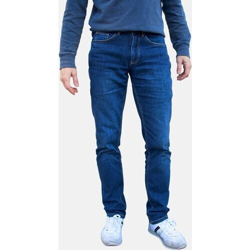 TORLAND mannen vegan Jeans Regular Fit Lars 7 Zakken Mid Indigo Blauw Tweedehands