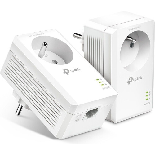 TP-Link TL-PA7017P - Powerline-adapter - 1000 Mbps met geïntegreerd stopcontact (2 stuks) Tweedehands