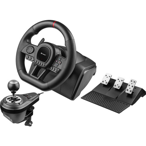 Tracer Gaming Stuurwiel - 6 in 1 - Pedalen en Versnellingspook - PC/PS4/PS3/Xbox One/Switch