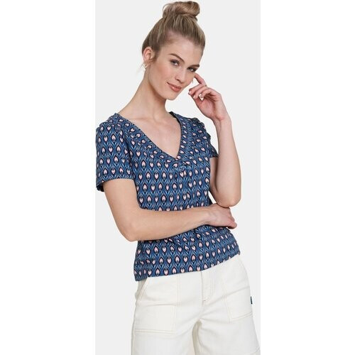 Tranquillo Jersey T-shirt Dames Middenblauw/Assorti / Gemengd Tweedehands
