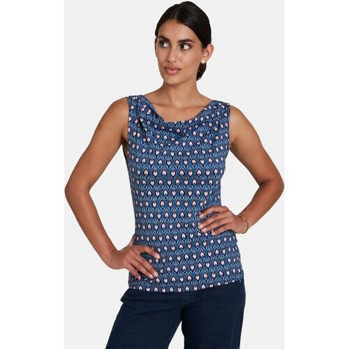 Tranquillo Jersey Top Dames Middenblauw/Assorti / Gemengd Tweedehands
