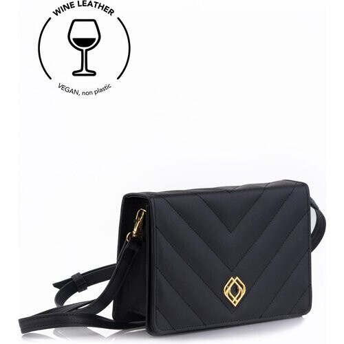 Trashious dames vegan Clutch Wijnleer Zwart Tweedehands