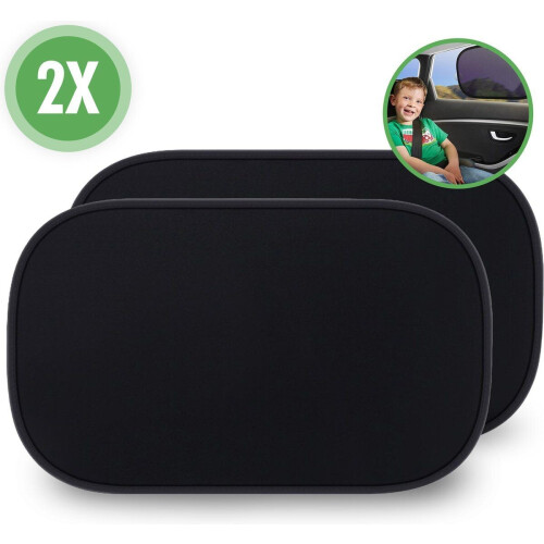 Travelhawk Zonnescherm Auto Baby - 2 Stuks - Zonwering Auto - UV Protectie voor Baby en Kind - Zonwering Zijruiten - Zelfklevend - Zwart Tweedehands