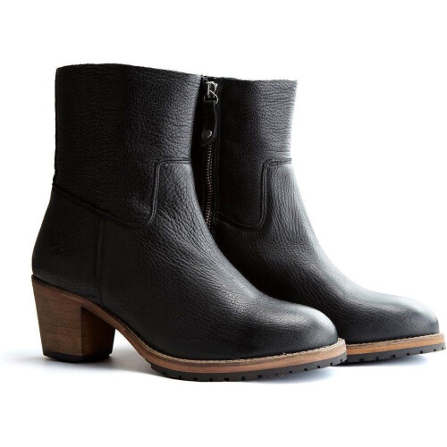 Travelin Bordeaux - Dames enkellaars - Leer - Zwart - Maat 39 Tweedehands