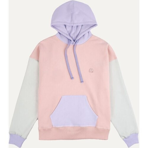 Trendsplant dames vegan Hoodie Oversized Color Block Roze Paars En Groen Tweedehands