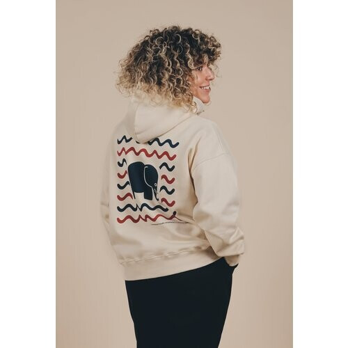 Trendsplant dames vegan Oversized Hoodie Explanada Ivoor Tweedehands