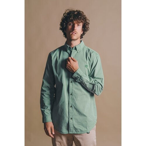 Trendsplant mannen vegan Overhemd Postiguet Eucalyptusgroen Tweedehands
