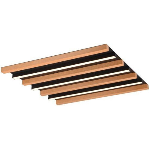 TRIO Fontana - Led plafondlamp 45x45 cm - houtlook - 648914532 Tweedehands