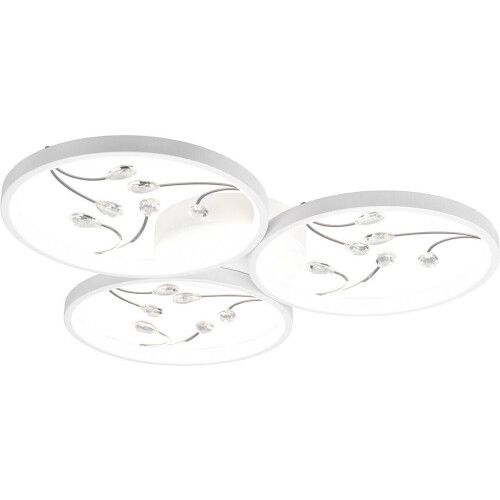 TRIO - LED Plafondlamp - 3 lichtpunten 30W Dimbaar Rond Wit Aluminium