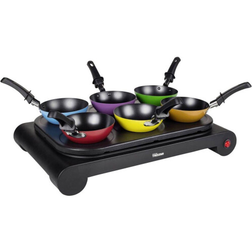 Tristar BP-2827 - Gourmetstel 1000W - Wokset 6 personen - PFAS-vrij - Zwart