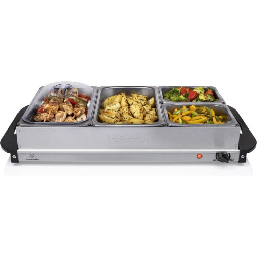 Tristar BP-6285 - Buffetwarmer 300W - 2 x 2,4 Liter & 2 x 1 Liter - RVS
