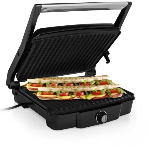Tristar Contactgrill XL GR-2853 - Panini Grill - Tafel Grill - Tosti-ijzer - Regelbare thermostaat - 2000W - RVS/Zwart Tweedehands