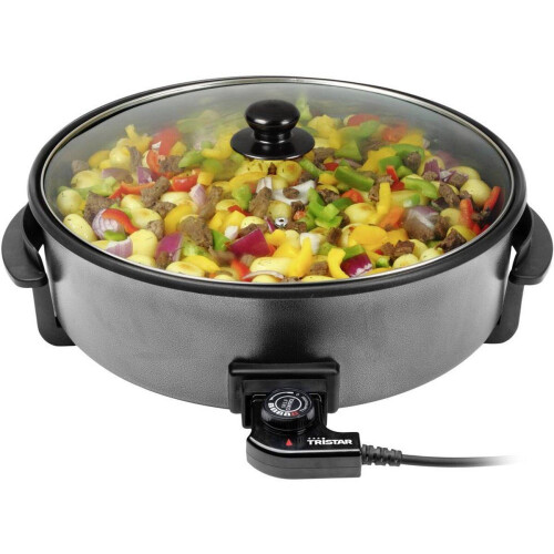 Tristar PZ-9145 - Elektrische hapjespan 1500W - Ø40cm - Max temperatuur 250⁰C - Zwart