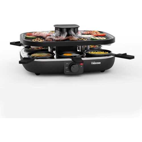 Tristar RA-2760 - Gourmetset - Ingebouwde afzuiging - 1100W - Geschikt voor 6 personen - Zwart
