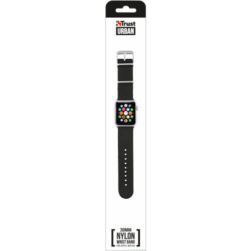 Trust 20915 - Horlogebandje voor Apple Watch 38mm - Verstelbaar - Zwart