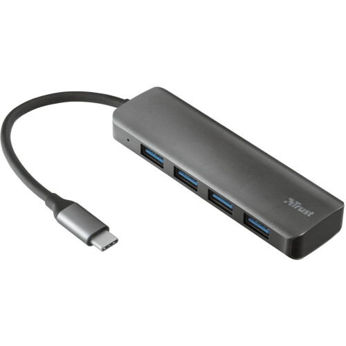 Trust 23328 - USB-C naar USB-A Hub - 4 poorten 5 Gbps - Grijs Tweedehands