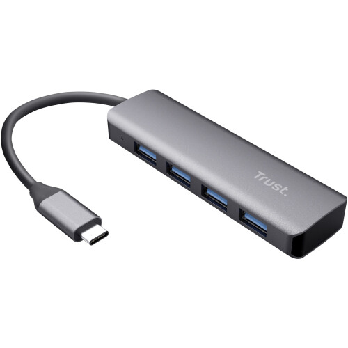 Trust 23328 - USB-C naar USB-A Hub - 4 poorten 5 Gbps - Grijs