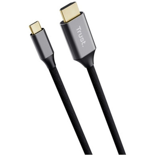 Trust 25630 - USB-C naar HDMI-kabel - 2 m - Full HD 1080p / Ultra HD 4K - Zilver Zwart Tweedehands